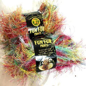 Rainbow Eyelash Yarn Fun Fur Lion Brand Yarn Bundle of 2
